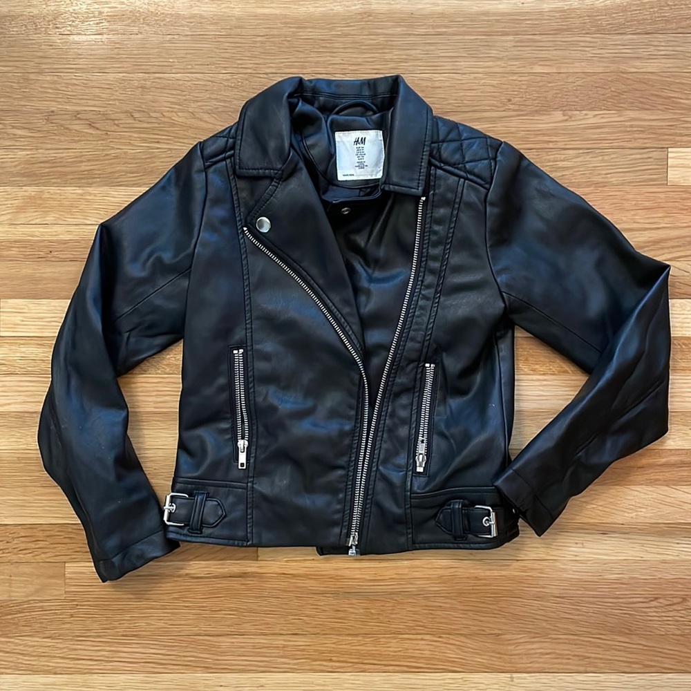 H&M Youth Pleather Leather Moto Jacket